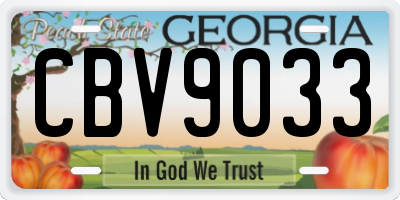 GA license plate CBV9033