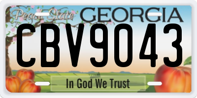 GA license plate CBV9043
