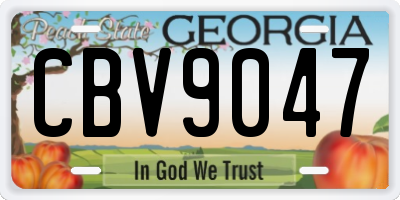 GA license plate CBV9047