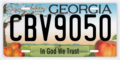 GA license plate CBV9050