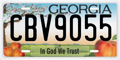 GA license plate CBV9055