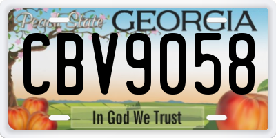GA license plate CBV9058