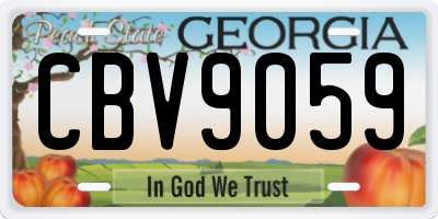 GA license plate CBV9059