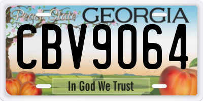 GA license plate CBV9064