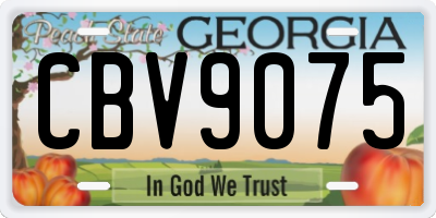 GA license plate CBV9075