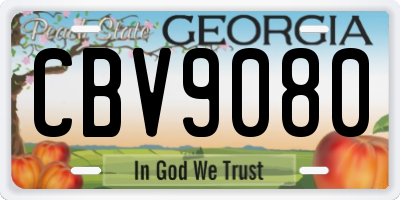 GA license plate CBV9080