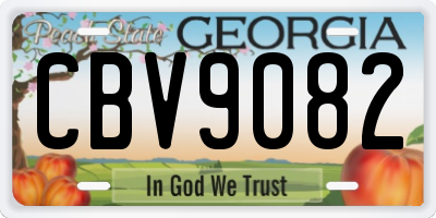 GA license plate CBV9082
