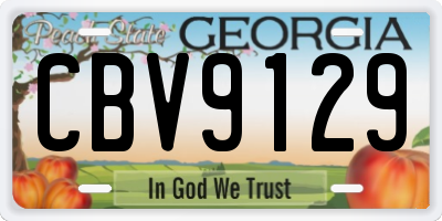 GA license plate CBV9129