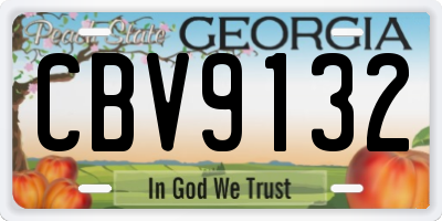 GA license plate CBV9132