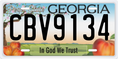GA license plate CBV9134
