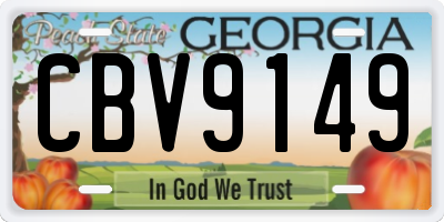 GA license plate CBV9149