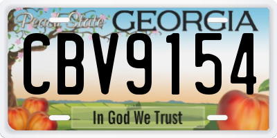 GA license plate CBV9154