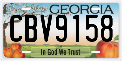 GA license plate CBV9158