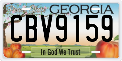 GA license plate CBV9159