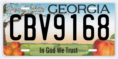 GA license plate CBV9168