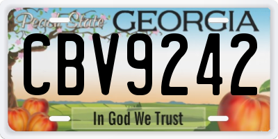 GA license plate CBV9242