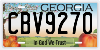 GA license plate CBV9270