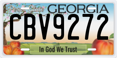 GA license plate CBV9272