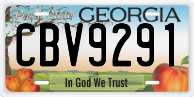 GA license plate CBV9291
