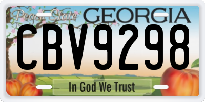 GA license plate CBV9298