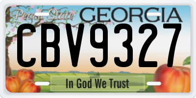 GA license plate CBV9327