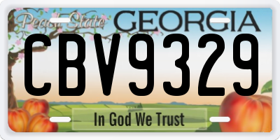 GA license plate CBV9329