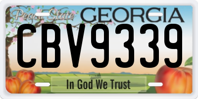 GA license plate CBV9339