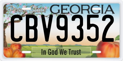 GA license plate CBV9352