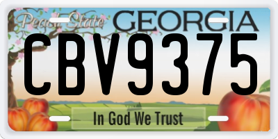 GA license plate CBV9375