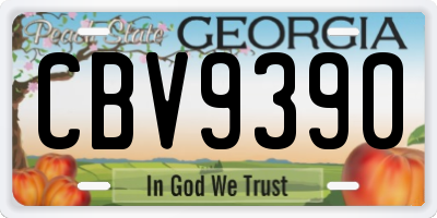 GA license plate CBV9390