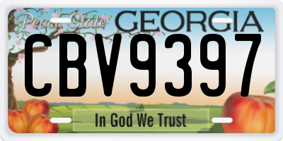 GA license plate CBV9397