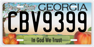 GA license plate CBV9399