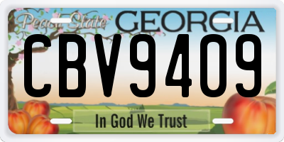 GA license plate CBV9409