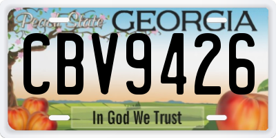 GA license plate CBV9426