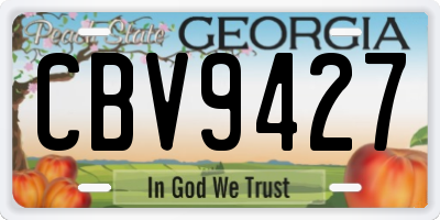 GA license plate CBV9427