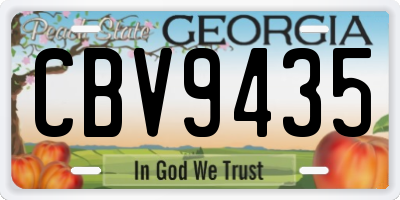 GA license plate CBV9435
