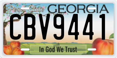 GA license plate CBV9441