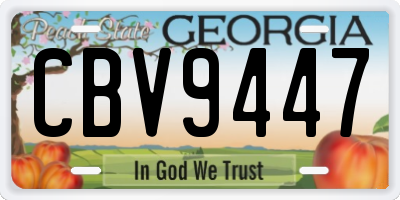 GA license plate CBV9447