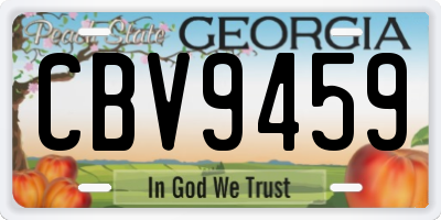 GA license plate CBV9459