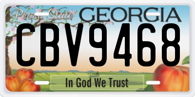 GA license plate CBV9468