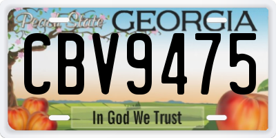 GA license plate CBV9475