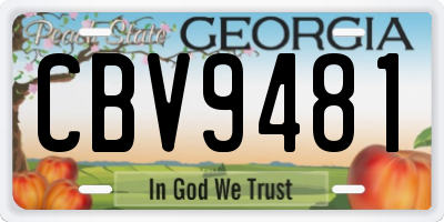 GA license plate CBV9481