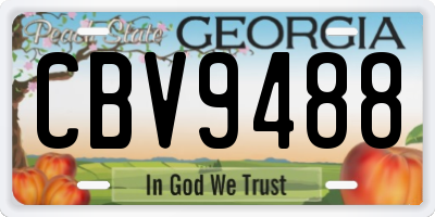 GA license plate CBV9488