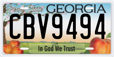 GA license plate CBV9494