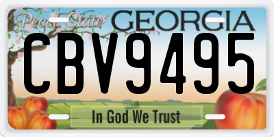 GA license plate CBV9495