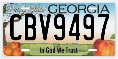 GA license plate CBV9497