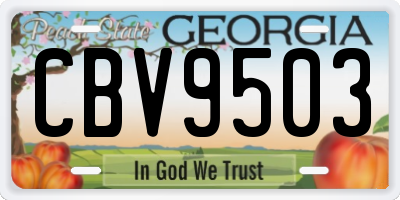 GA license plate CBV9503