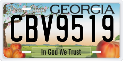 GA license plate CBV9519