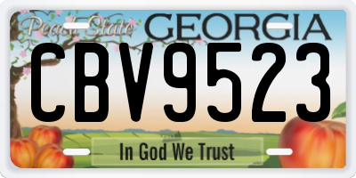 GA license plate CBV9523