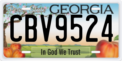 GA license plate CBV9524